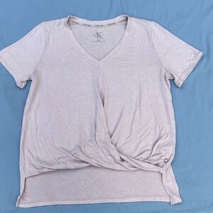 Calvin Klein Light Pink Twist Hem Tee